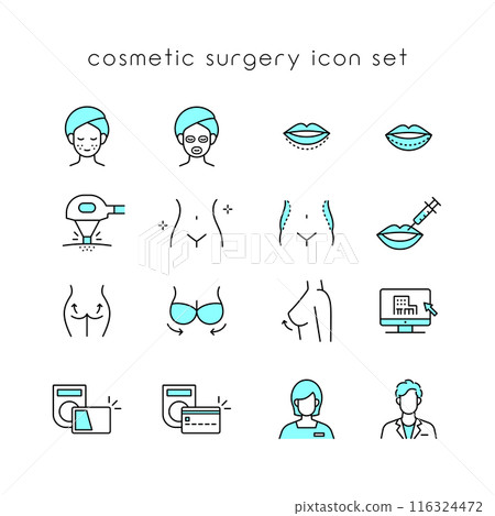 Cosmetic surgery icon set Cosmetic surgery icon set 116324472