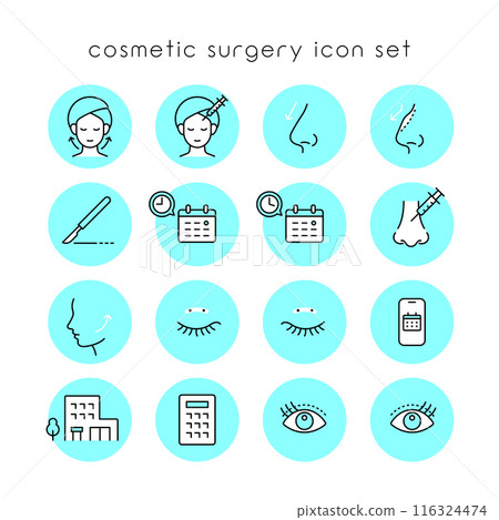 Cosmetic surgery icon set Cosmetic surgery icon set 116324474