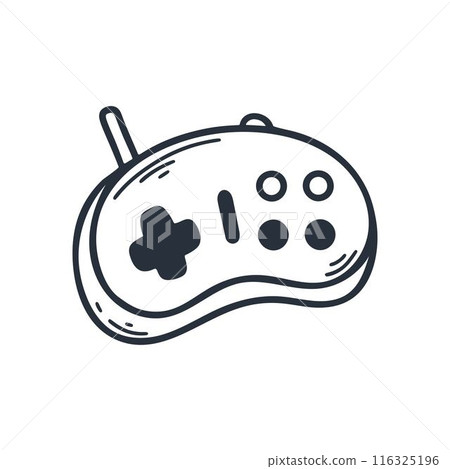 Gaming joystick doodle sketch style illustration 116325196