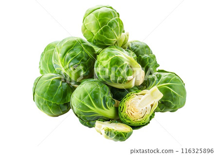 Fresh Brussels sprouts isolated a white background 116325896