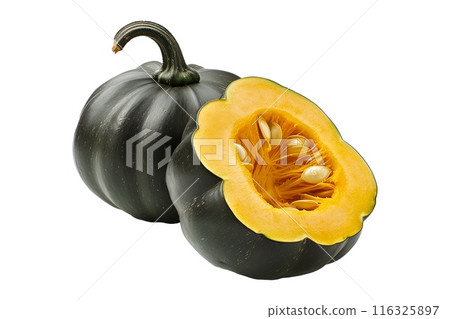 Acorn squash isolated on a white background, great for autumn themes and decorations 116325897