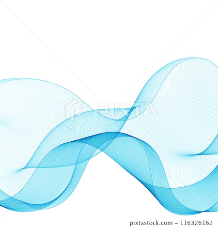 Wave pattern. blue curves. Wave as a design element. eps 10 116326162