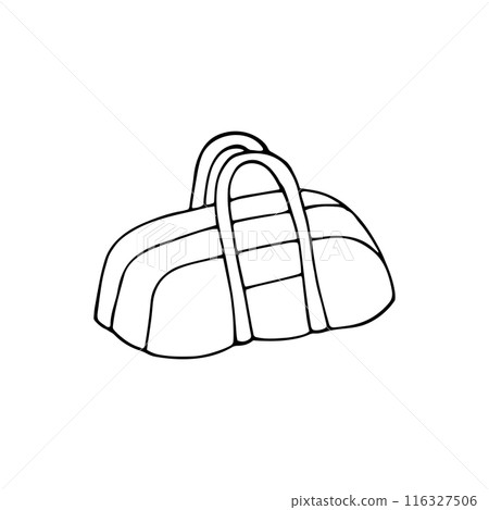 Hand-drawn travel bag. Suitcase, baggage, travel bag. Vacation, travel, holiday concept. Hand-drawn travel bag. Suitcase, baggage, travel bag. Vacation, travel, holiday concept. 116327506