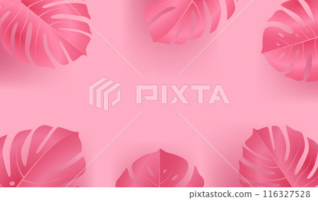 Pink tropical leaves on a soft gradient background botanical nature abstract design Pink tropical leaves on a soft gradient background botanical nature abstract design 116327528