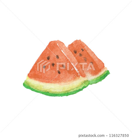 切開的西瓜塗上水彩 116327850