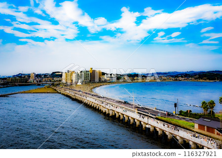 View of Sagami Bay from Enoshima, Japan View of Sagami Bay from Enoshima, Japan 116327921