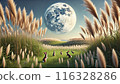 The moon, silver grass and rabbits 116328286