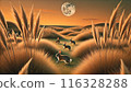 The moon, silver grass and rabbits 116328288