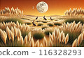 The moon, silver grass and rabbits 116328293