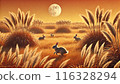 The moon, silver grass and rabbits 116328294