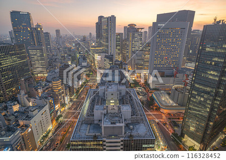 Osaka night view, Osaka Station area, Osaka Station 3rd Building Observation Deck Osaka night view, Osaka Station area, Osaka Station 3rd Building Observation Deck 116328452