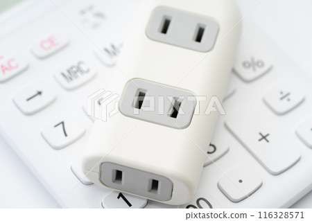 Calculator and power strip 116328571