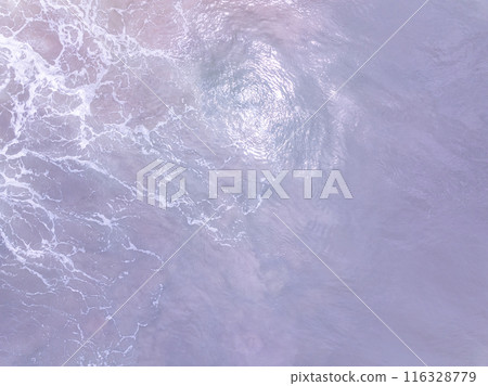 Aerial top view nature background of waves crashing in the ocean sea water, Drone view of sea waves in bird eye waves photo,Waves background 116328779