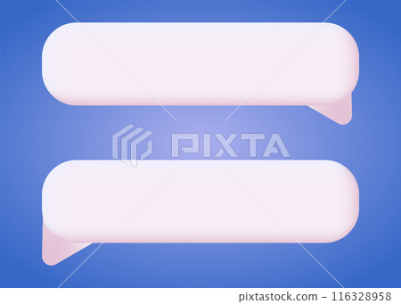 3d white speech bubble, social media chat message icon. Empty text bubble, comment, dialogue balloon vector 116328958