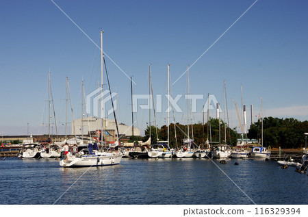Yacht harbor on the canal in Copenhagen Yacht harbor on the canal in Copenhagen 116329394
