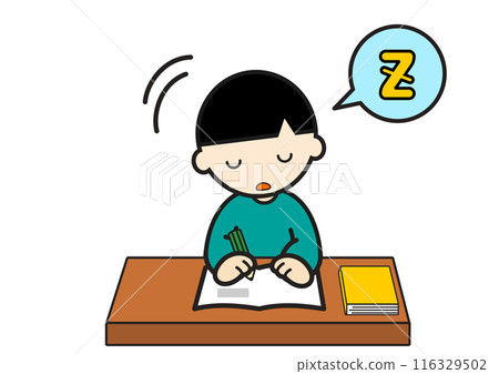 男孩上課時睡著了 116329502