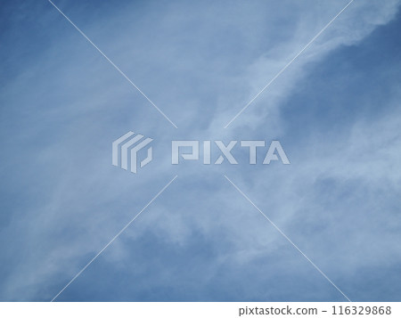 獨特的雲彩漂浮在藍天上 116329868