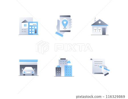 Life in the city - flat design style icons set Life in the city - flat design style icons set 116329869