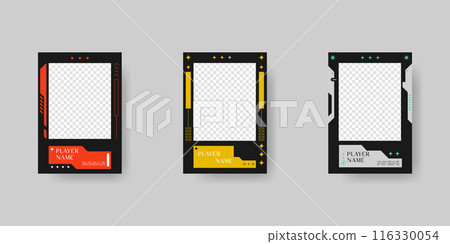 Collection of player frames template. Game card frame template design. 116330054