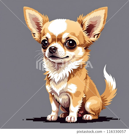 Pixel art of a sitting chihuahua 116330057