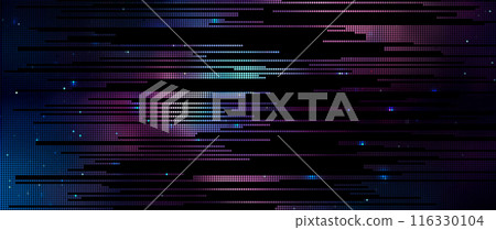 Trendy glitch pattern on dark background. Abstract geometric elements 116330104