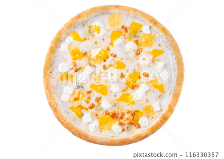 Appetizing Pepperoni Pizza, on a white background, isolate, for a food delivery site, Appetizing Pepperoni Pizza, on a white background, isolate, for a food delivery site, 116330357