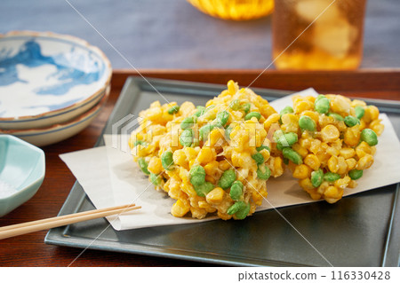 Deep-fried corn and edamame Deep-fried corn and edamame 116330428