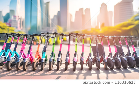 CG material: Images of many electric kick scooters 116330625