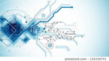 CPU concept. Circuit board. Technology background. Hand drawn vector. CPU concept. Circuit board. Technology background. Hand drawn vector. 116330741