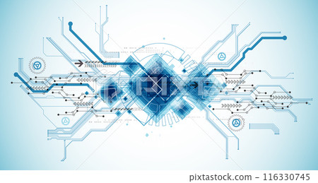 CPU concept. Circuit board. Technology background. Hand drawn vector. CPU concept. Circuit board. Technology background. Hand drawn vector. 116330745
