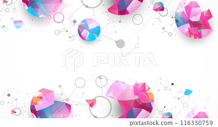 Geometric abstract background with connected line and dots. Futuristic digital background for science and technology. Hand drawn. Geometric abstract background with connected line and dots. Futuristic digital background for science and technology. Hand drawn. 116330759