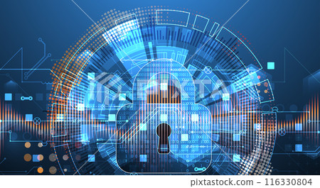 Secure digital background. Virtual confidential, programming protection. Hand drawn vector. Secure digital background. Virtual confidential, programming protection. Hand drawn vector. 116330804