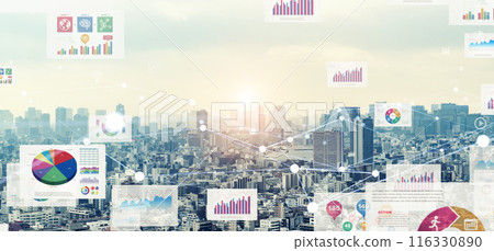 城市和數位數據橫幅和廣告的水平視覺效果 116330890