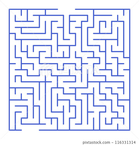 Maze shape design element. There is one entrance and exit and one correct path, but many paths lead to dead Maze shape design element. There is one entrance and exit and one correct path, but many paths lead to dead 116331314