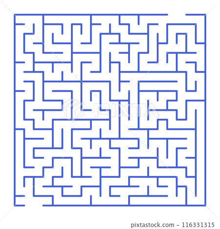 Maze shape design element. There is one entrance and exit and one correct path, but many paths lead to dead Maze shape design element. There is one entrance and exit and one correct path, but many paths lead to dead 116331315