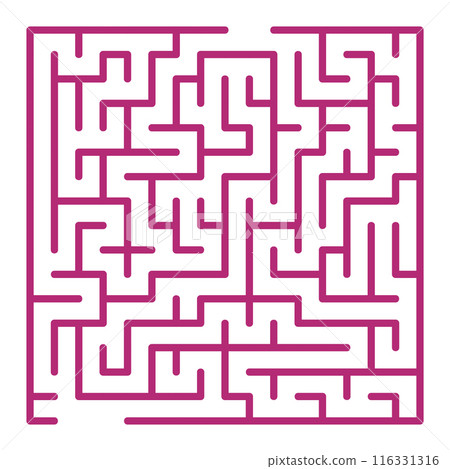Maze shape design element. There is one entrance and exit and one correct path, but many paths lead to dead Maze shape design element. There is one entrance and exit and one correct path, but many paths lead to dead 116331316