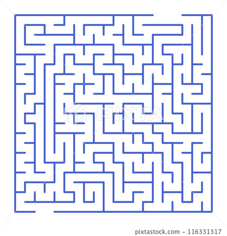 Maze shape design element. There is one entrance and exit and one correct path, but many paths lead to dead 116331317