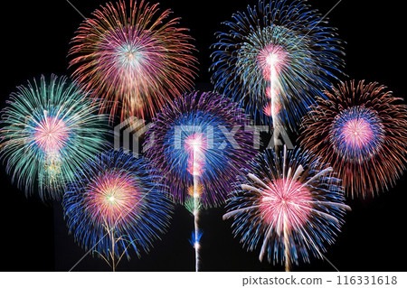 Japanese summer festival fireworks 116331618