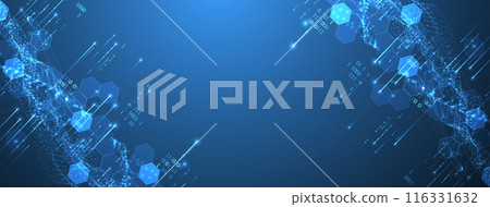 Big Data. Abstract digital futuristic vector illustration on technology background. Data mining and management concept. Hand drawn art. 116331632