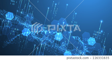 Big Data. Abstract digital futuristic vector illustration on technology background. Data mining and management concept. Hand drawn art. Big Data. Abstract digital futuristic vector illustration on technology background. Data mining and management concept. Hand drawn art. 116331635