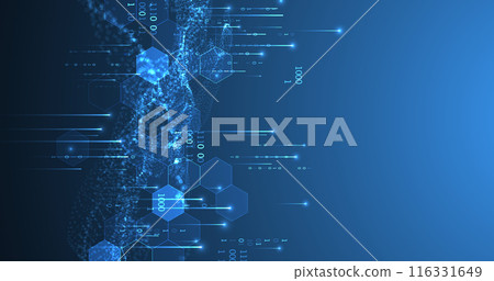 Big Data. Abstract digital futuristic vector illustration on technology background. Data mining and management concept. Hand drawn art. Big Data. Abstract digital futuristic vector illustration on technology background. Data mining and management concept. Hand drawn art. 116331649