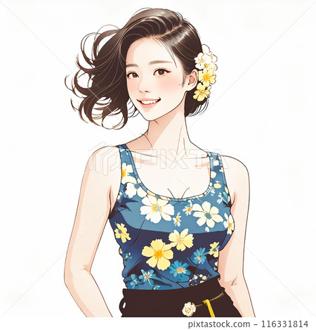 婦女和女孩插畫素材 116331814