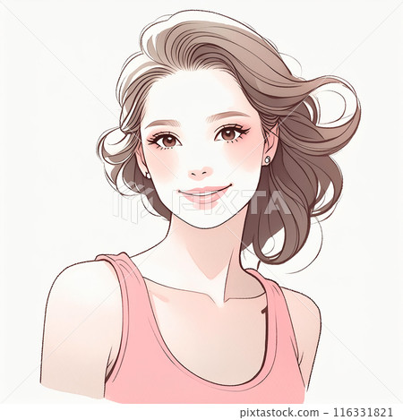 婦女和女孩插畫素材 116331821