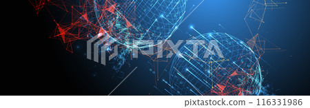 Big data numeric Sphere theme with connected lines in technology style background. Abstract 3d grid design. Big data numeric Sphere theme with connected lines in technology style background. Abstract 3d grid design. 116331986
