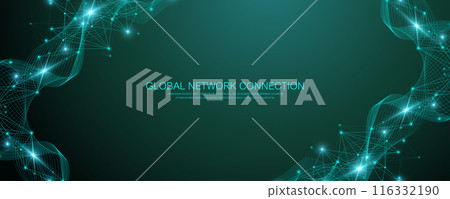 Global network connection banner design template. Header social network communication in the global business concept. Big data visualization. Internet technology Global network connection banner design template. Header social network communication in the global business concept. Big data visualization. Internet technology 116332190