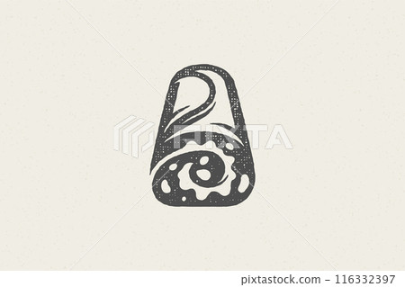 Mexican snack burrito silhouette for fast food service hand drawn stamp effect vector illustration. Mexican snack burrito silhouette for fast food service hand drawn stamp effect vector illustration. 116332397