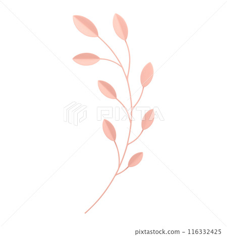 Tree branch with leaves pink plant natural botanical blossom elegant decor element 3d icon vector Tree branch with leaves pink plant natural botanical blossom elegant decor element 3d icon vector 116332425