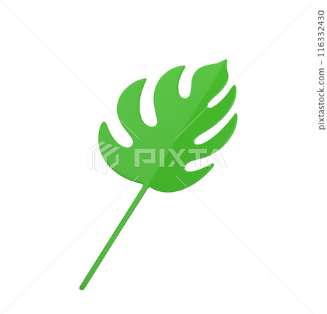 Green fern tropical leaf with stem ecology organic plant rainforest branch 3d icon realistic vector 116332430