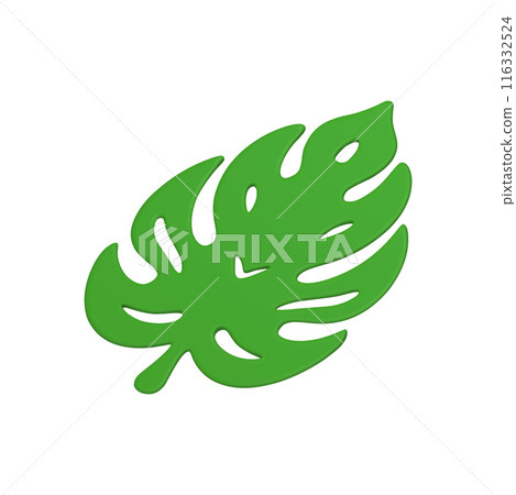 Green fern palm tree ecology jungle rainforest paradise plant leaf isometric 3d icon vector 116332524