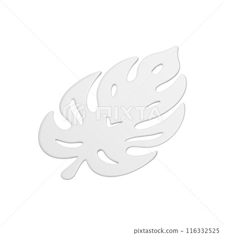 Botanical leaf fern ornamental exotic plant foliage white wedding decor element 3d icon vector Botanical leaf fern ornamental exotic plant foliage white wedding decor element 3d icon vector 116332525